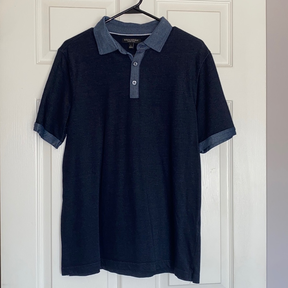 Mens Luxury Touch Banana republic navy polo